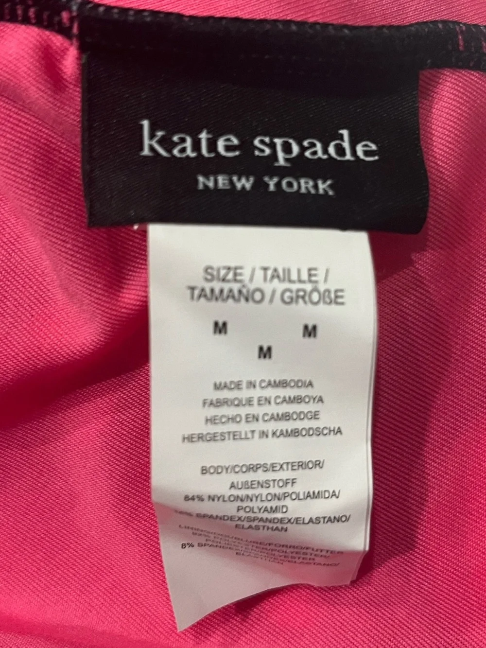 Kate Spade Summer Fruit Long Sleeve One Piece Swimsuit Rash Guard Size M Medium
